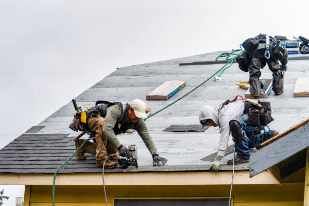 Professional Gutter Installation technician working in Falls City, OR